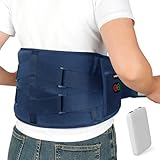 Comfytemp Cordless Heating Pad with Massager for Back, Portable Lower Back Massager FSA Eligible HSA Rechargeable Wireless Electric, Birthday Gifts for Women Men Mom Dad Seniors 3 Heat 30Auto-Off Blue