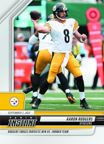 2025 Panini Instant Aaron Rodgers 56 Forges Fantastic Win Vs Former Team Pittsburgh Steelers Football Card