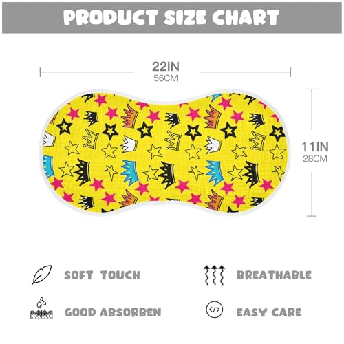 xigua Crowns and Stars Muslin Baby Burp Cloths Set of 4, Super Soft & Absorbent Burping Rags, Cotton Burp Clothes Shower Gift for Newborn, Baby Girls and Boys4