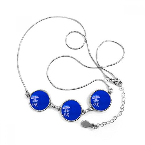 Cadeau collier méduse océan pendentif rond illustré pour amoureux de la nature