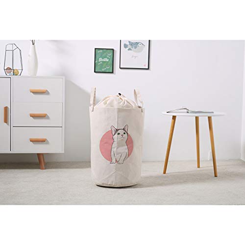 Bolsa de lino con diseño de gato ideal para organizar juguetes en el dormitorio infantil 5