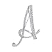 Liasun 26 Letters Brooches Silver Plated Metal Broaches Pins-Clear Crystal Initial Breastpin (1pcs-A)