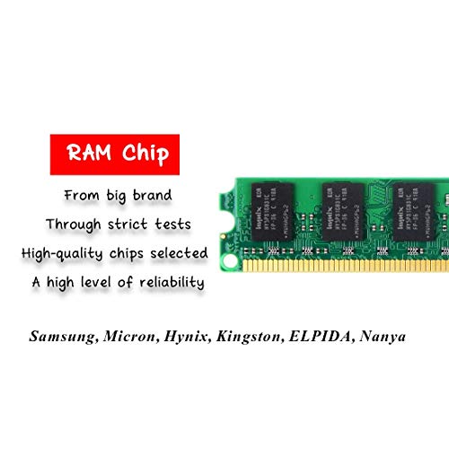 Image of 8GB Kit (4x2GB) DDR2 800Mhz Udimm RAM, Royemai DDR2-800U PC2-6400 2GB 1.8V CL6 240-pin 2Rx8 Non-ECC Unbuffered Desktop Computer RAM Memory Modules