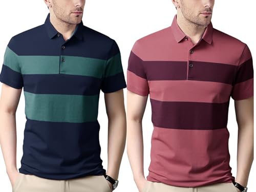 Image of Nobel Monk Men's Regular Fit Polo T Shirt |Half Sleeves |Collar Tshirts |Casual T-Shirt for Men