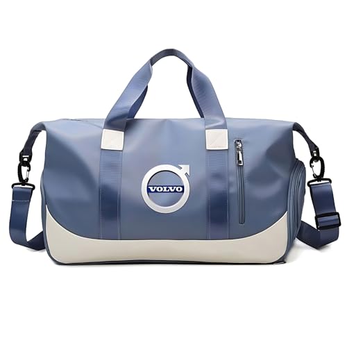 Duffel & Tote Bag for Volvo XC40 2021-2023 - Waterproof Gym Bag with Wet/Dry Compartments & Shoe Pocket - Travel Carry On Luggage, Trunk Organizer for Outdoor,Grey Blue