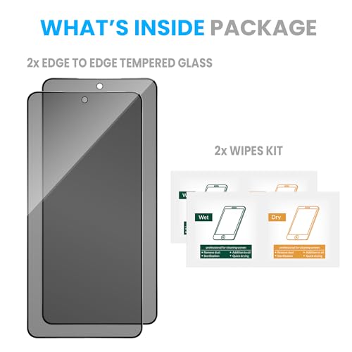 Image of ArmourPro Anti-Spy Privacy Tempered Glass for Samsung Galaxy S26 - Anti Peeping Screen Protector, Edge to Edge Full Coverage, 9H Hardness, Easy Installation Kit | Pack of 2