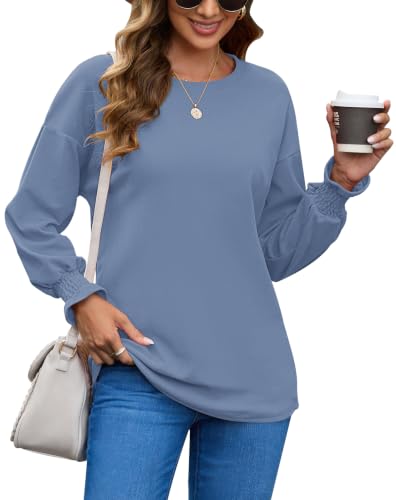 Image of MOLERANI Sweatshirts for Women Casual Long Sleeve Crewneck Shirt Tunic Tops
