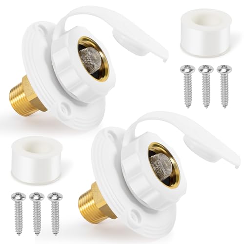 Image of TONDA RV City Water Inlet, City Water Connection for RV (White-2 Pack)