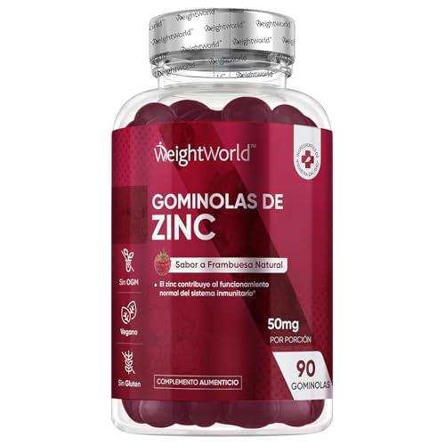 Zinc Gominolas, Sabor Natural a Frambuesa, 3 Meses de Suministro, 90 Gominolas Veganas - Zinc Contribuye al Mantenimiento Normal del Sistema Inmune (EFSA), Sin Gluten ni OGM