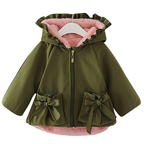 Famuka Winter Baby Girl Jackets Thick Fleece Lined Winter Coat Cute Ruffled Outwear cover
