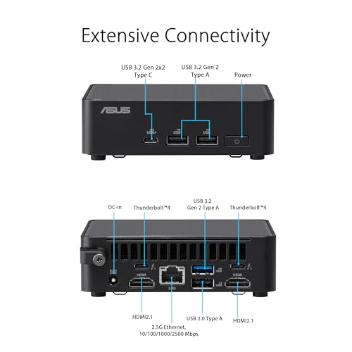 ASUS NUC 14 Pro Tall Full System Mini PC with Intel 14th Gen Core Ultra 7 155H, 32GB DDR5 RAM, 1TB PCIe G4x4 NVMe SSD, Thunderbolt 4,Win 11 Pro, Toolless Chassis Access, VESA Mount Included - Image 5