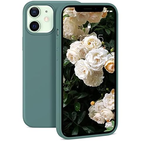 zelaxy Silicone Case Compatible with iPhone 12 / iPhone Pro (6.1) - Liquid Gel Rubber Cover - Shockproof Anti-Scratch Slim Light Shell - Inside Soft Microfiber - Pine green Cover