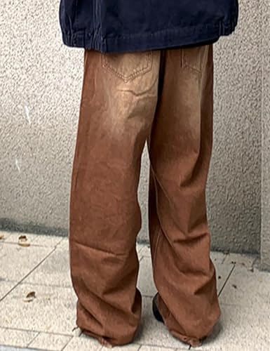 Mens Wide Leg Baggy Jeans Y2K Hip Hop Vintage Skater Jeans Loose Fit Denim Pants Streetwear4