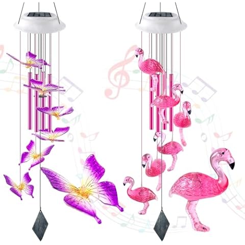 olar Wind Chimes, Memorial Birthday Gifts for Women/mom/her, Glowing Top Changing Colors LED Wind Chimes for Outside, Outdoor Decoration Mobile Light for Garden Yard Cover
