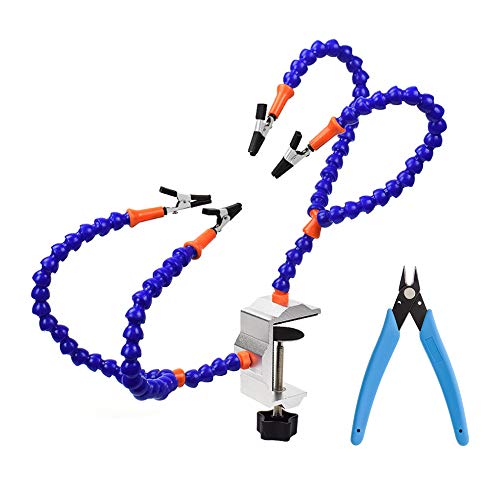 Welding third hand tool 4 arms, Adjustable, wire cutters, very suitable for electronic maintenance, jewelry, DIY