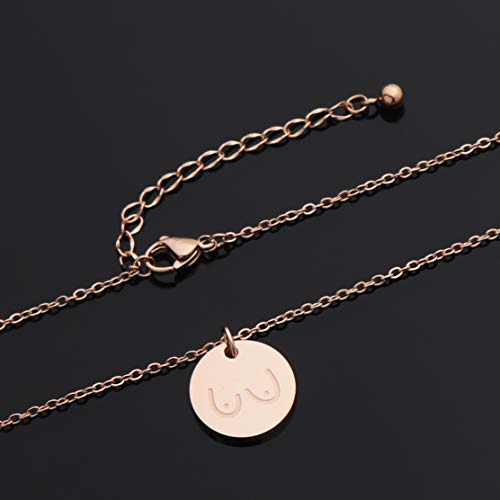 Ankiyabe Boobs Necklace Breast Necklace Feminist Jewelry Silver or Rose Gold Simple Disk Pendant Girl Power Women Right3
