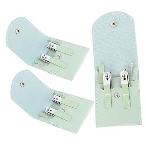 Gogogmee 3Set Travel Nail Clipper Set Professional Manicure Kit with Ergonomic Design Sharp Cuticle Clippers for Thick Nails Portable Storage Case for Home Camping Use