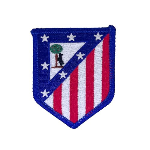 Gemelolandia Parche Ropa Termoadhesivo de Fútbol Madrid Futbol Liga Parches Muy Adherentes Parches para Ropa, Mochilas Infantil y Adulto, 7 x 9 cm