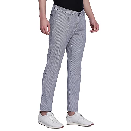Image of blackberrys Stripes Cotton Stretch Slim Men's Trousers