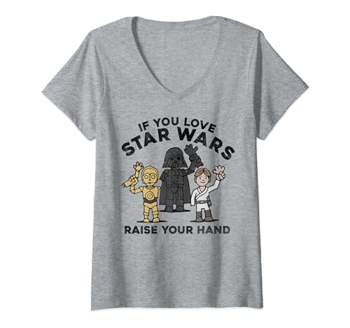 T-shirt Star Wars col V femme vêtement mode geek à motif imprimé