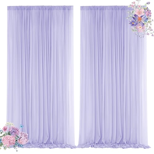 VOK rideaux toile lavande mousseline 2 panneaux 5x10pi mariage