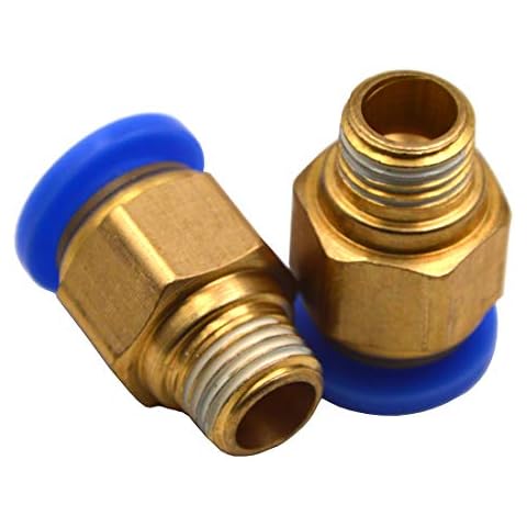 Wkstool 5Pcs,10mm Pipe Od x 1/8"Thread,Brass Push-Connect Tube Fitting,Straight Adapters,Male,Quick Release Connectors (1/8"Threadx10mm Od, Brass Straight Adapters×Male Threaded, 5) Cover