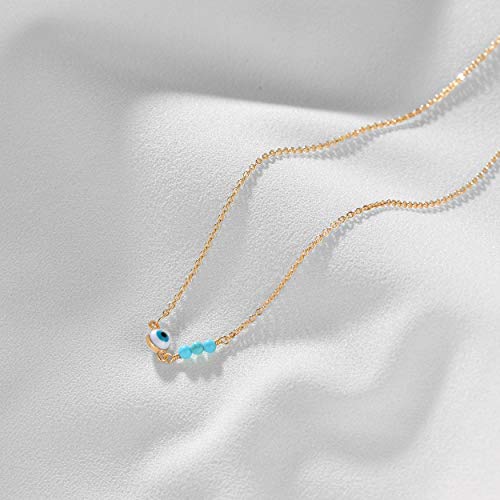 Dainty Gold Evil Eye Ankle Bracelet For Women 14K Gold Filled Simple Turquoise Evil Eye Anklet Minimalist Boho Beach Anklets Lucky Protection Jewelry Birthday Gifts For Women Girls #TOP6