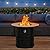 30 Inch Fire Tables Round Tabletop 50000 BTU Outdoor Fire Pits for Outside Steel Gas Fire Table with Fire Pit Lid Waterproof Cover, Black