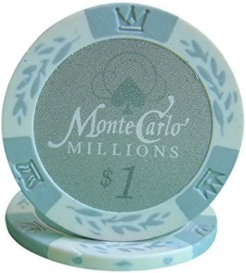 MRC 500pcs 14g Monte Carlo Millions Poker Chips - Adult, 8 Players, Casino, Small, Multicolored, No Batteries, Clay, Poker Chips, Games/Poker