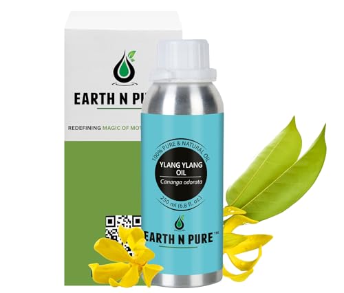 Image of Earth N Pure Ylang Ylang Essential Oil Natural and Therapeutic Grade for Aromatherapy, Hair Care and Skin Care 250 ml