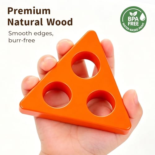 Image of 3 otters Wooden Sensory Toys for Toddlers Montessori Stacking and Sorting Learning Toy Activities Puzzles 20 PCS Medium (Pack of 2)