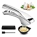 RANJIMA Presse Ail Inox, Ecrase Ail, Presse Ail Inox Professionnel, Garlic Press, Inoxydable de Presse à ail, Hachoir à gingembre, Concasseur à Ail Faciles à Presser pour Maison Cuisine Restaurant