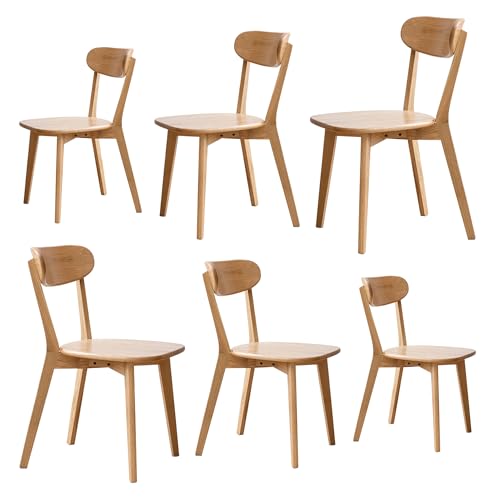 kikiumi Solid Oak Curved Back Chair