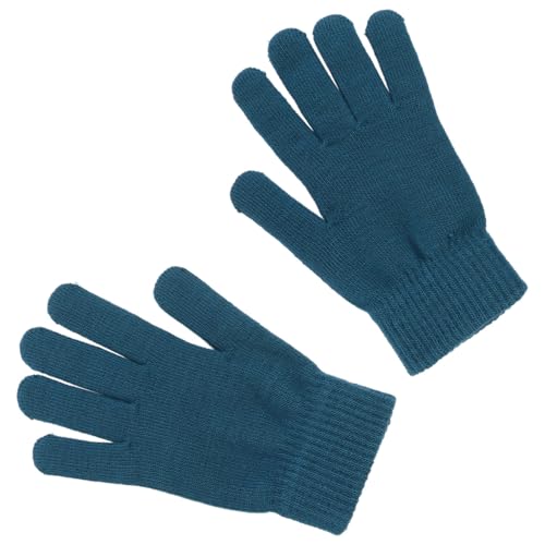 Toyvian Guantes de Punto de Invierno para Adultos Guantes Cálidos Gruesos de Tejido Elástico Forro Polar Térmico en Color Verde Hierba para Actividades al Aire Libre en Clima Frío