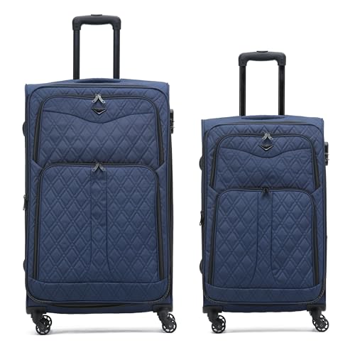 Flight Knight Lightweight 4 Wheel 800D Soft Case Quilted Suitcases Anti Crack Cabin & Hold Luggage Options Approved for Over 100 Airlines Including easyJet, BA & Many More!