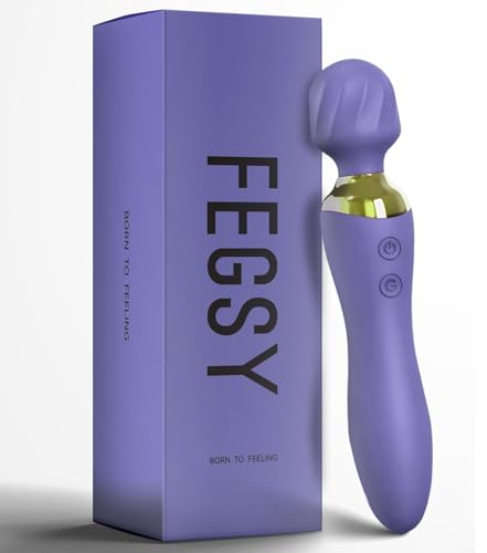 Image of FEGSY Dual Heads Massager Machine for Pain Relief, Rechargeable Wireless Body Massager with Medical Grade Silicone (Purple)