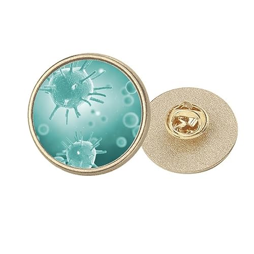 Broche ronde motif microscope en métal doré, le cadeau idéal