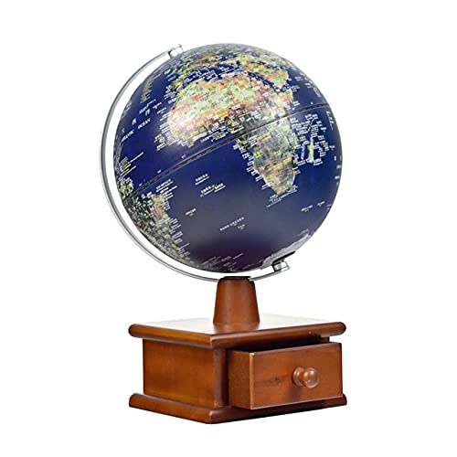Globes Concave-convexe stéréo 20cm enseignement Boîte de rangement Globe Creative Lumineux Touch Embossé Ornements chinois et anglais bilingue Globe terrestre (Color : Blue)