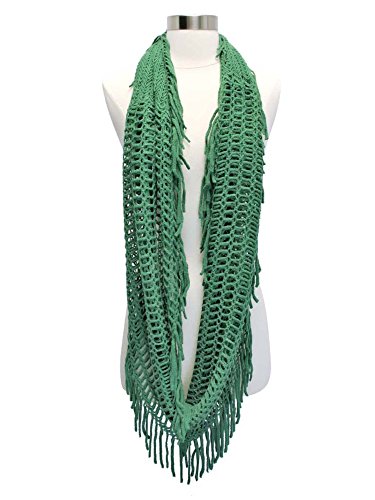 Open Knit Circular Scarf With Fringe2