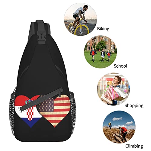 Mochila bandolera negra unisex con banderas miniatura 7