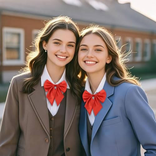 Pre-tied Bow Tie for Women, Floppy Womens Bowtie Female Adjustable Ladies Bowties for Graduation Dress School Uniform2