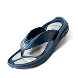 ZORIZ Zoomy Golf Sandals - Unisex Flip Flops With Removable Tornado Cleats - Men's and Women's Sandals for Walking, Beach, or Sports - Navy/Orange - Men's 9-9.5/Women's 10.5-11