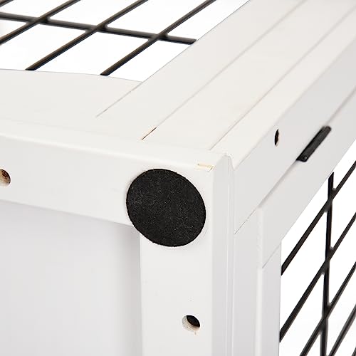 PawHut Hundekäfig Möbel mit 2 Eingängen Moderne MDF Hundebox für Zuhause Indoor Hundehütte für mittelgroße und kleine Hunde bis zu 20 kg Hundehaus 58,5x81x66 cm Weiß