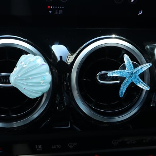 Image of 8Pcs Shell and Starfish Car Air Vent Clips, Colorful Ocean Series Car Air Freshener Vent Clip, Cute Car Interior Decoration Accessories(1.6inch /4cm)