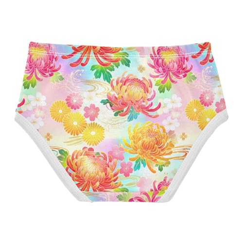 Joisal Toddler Underwear Floral 2t Cotton Cute Panties Girl Fun Print Briefs Undies Kids Colorful Bloom Petals Pastel2