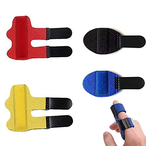 Yeastoy 4PCS Finger Sleeves for Broken Finger, Trigger Finger Splints, Pinky Finger, Arthritis, Injured Finger Ideal, Sport Injuries, Basketball, Finger Brace for Straightening or Support for Seniors