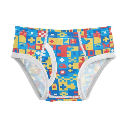 visesunny Boys Cotton Underwear Retro Pixel Style Icon Printed Toddler Soft Training Briefs Size 2T-8Y for Kids