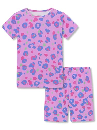 Topgal Rib Knit Pajamas for Little Girls Toddler Snug Fit Leopard 2 Piece Stretch Sleepwear Pjs Set...
