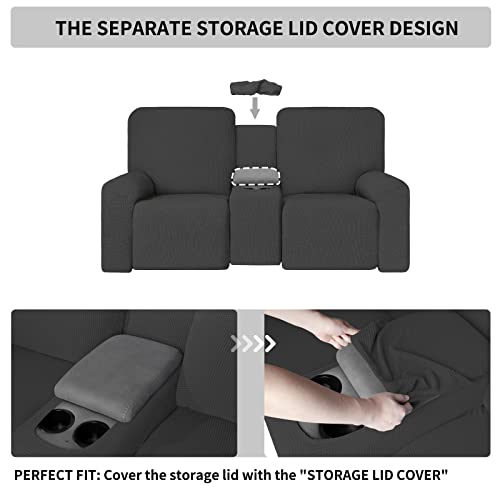 Image of Easy-Going 1 Piece Reclining Loveseat with Middle Console Slipcover