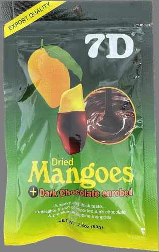 7D Cebu Dried Mangoes Dark Chocolate Dipped (10 packs X 80g)